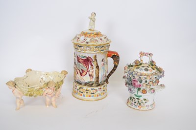 Lot 64 - Small Continental porcelain flower bowl,...
