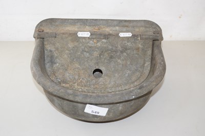 Lot 549 - A wallo mounted iron drinker