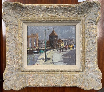Lot 23 - Geoffrey Chatten (1938-2025), Street view, oil...