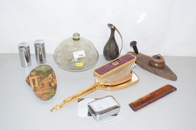 Lot 656 - Mixed Lot: Desk stand, oil lamp font, dressing...