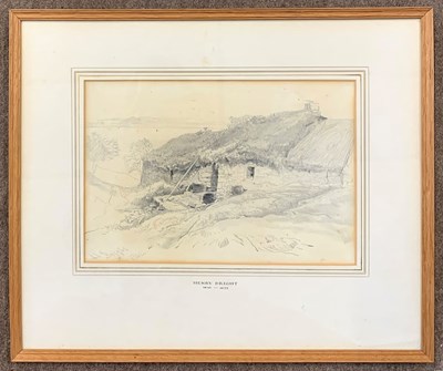 Lot 28 - Henry Bright (1810-1873), Thatched farm...