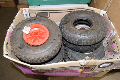 Lot 792 - A box of wheelbarrow wheels