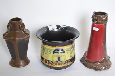 Lot 95 - Three examples of Bretby pottery with Art...