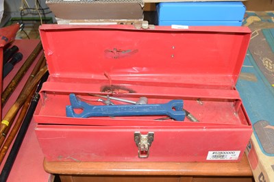 Lot 802 - Red tool box and contents