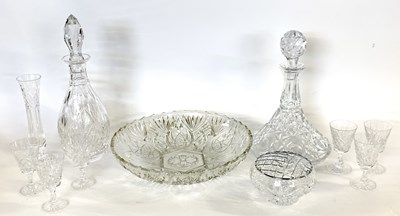 Lot 97 - Quantity of cut glass wares including six...