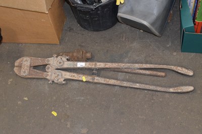 Lot 854 - Iron bolt croppers and a large wrench