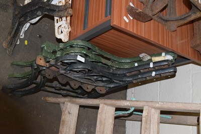 Lot 912 - Two pairs of cast iron bench ends