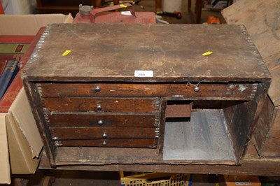 Lot 780 - A workshop table top chest of drawers