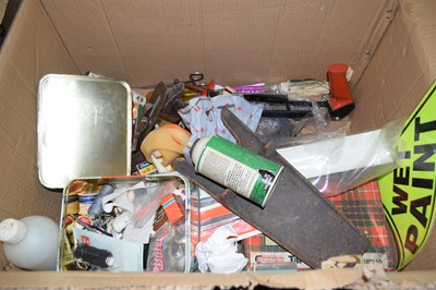 Lot 784 - One box of various tools, garage clearance...