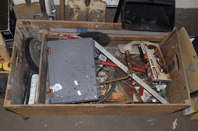 Lot 728 - Large box of assorted tools and garage...