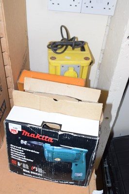 Lot 749 - Mixed Lot: Makita dry wall screwdriver 110v, a...
