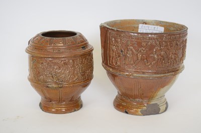 Lot 120 - Early German tigerskin type stoneware vase...