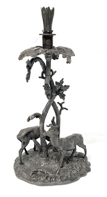 Lot 293 - A Victorian plated candlestick modelled with a...