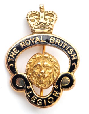 Lot 113 - A 9ct Royal British Legion badge, with...