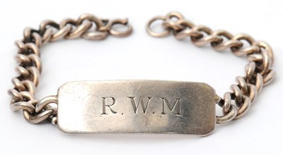 Lot 144 - A Georg Jensen silver identity bracelet, the...