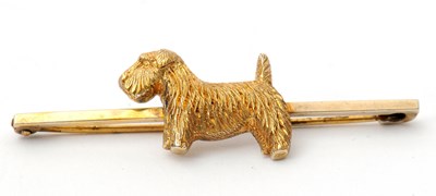 Lot 51 - A silver gilt terrier brooch, the...