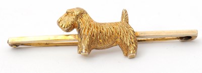 Lot 51 - A silver gilt terrier brooch, the...