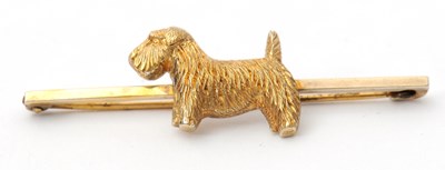 Lot 51 - A silver gilt terrier brooch, the...