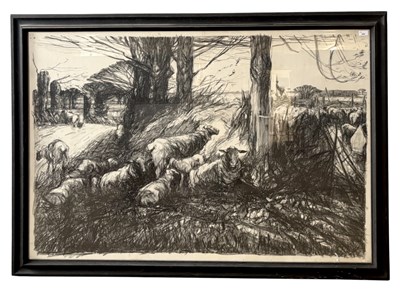 Lot 682 - Harry Becker (1865-1928), Sheep at rest in a...
