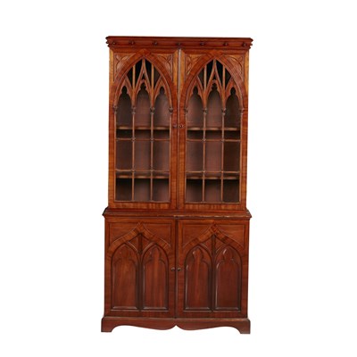 Lot 493 - Victorian Mahogany Gothic Revival Bookcase...