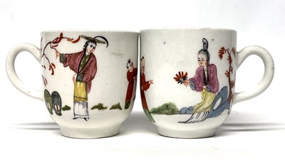 Lot 306 - Two Bow porcelain coffee cups, circa 1760 with...