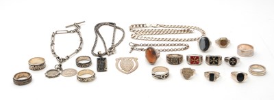 Lot 138 - A quantity of silver and white metal jewellery:...