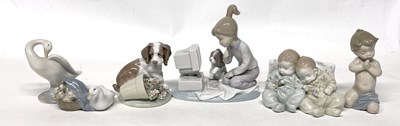 Lot 357 - A group of Lladro child figures and animals...