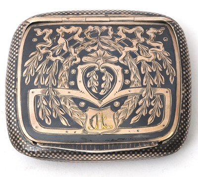 Lot 98 - A 19th Century silver niello cigarette case of...