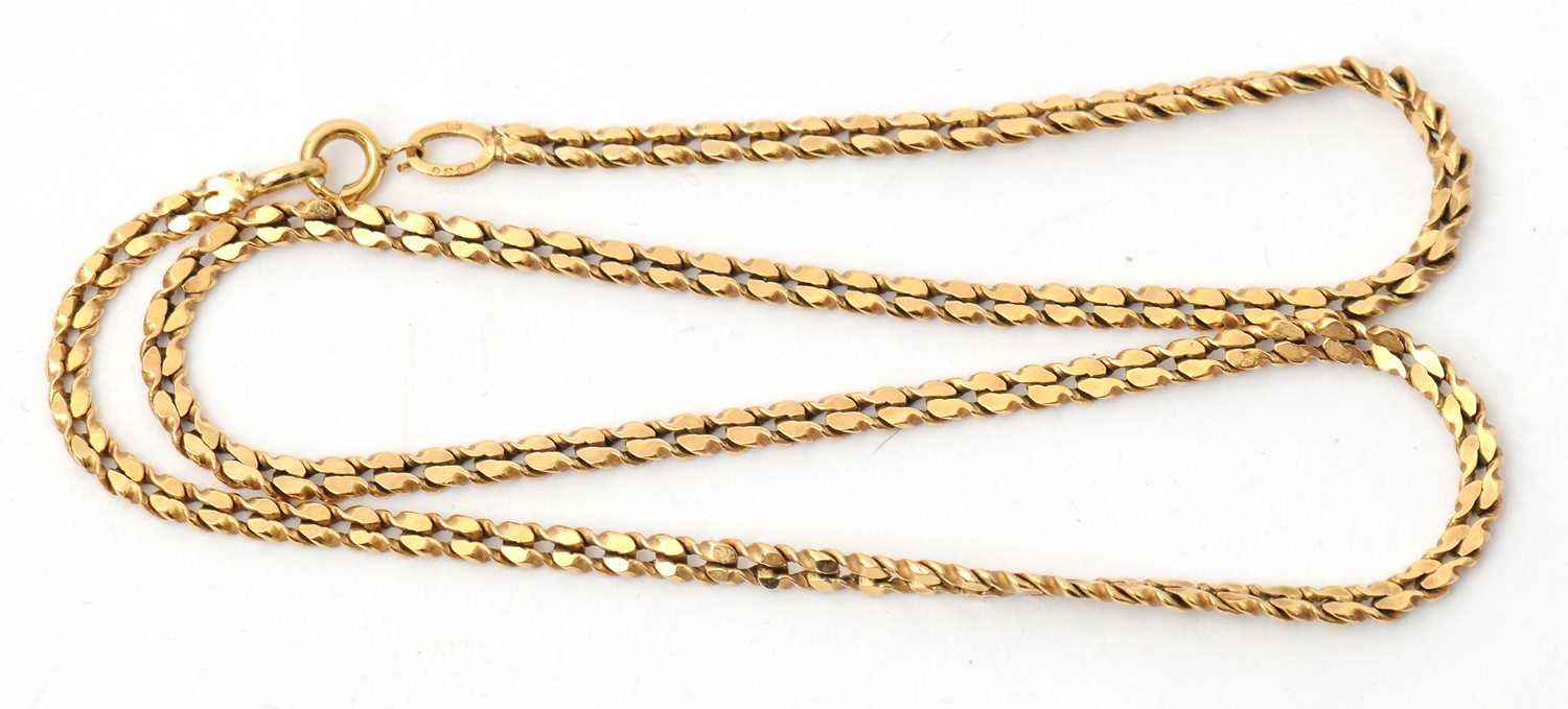 Lot 94 - A 9ct necklace, the fancy link chain with...