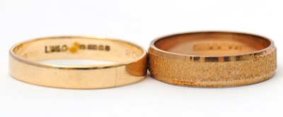Lot 99 - Two 9ct wedding bands: to include a 9ct 5mm...
