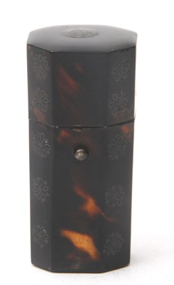 Lot 119 - A Georgian silver and tortoiseshell Etui or...