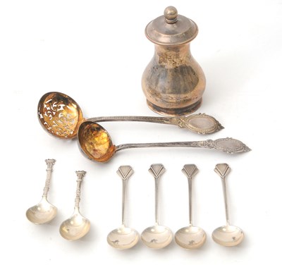 Lot 120 - Mixed Lot: A late Victorian silver baluster...