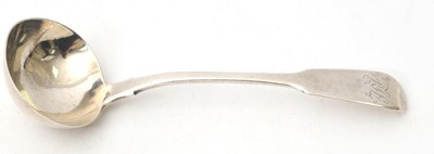 Lot 124 - A George IV silver fiddle pattern sauce ladle,...