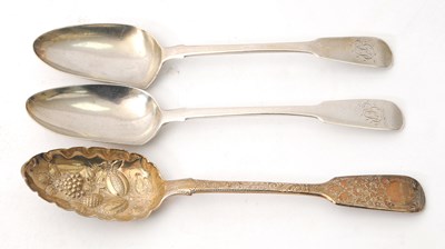 Lot 127 - Mixed Lot: A Victorian silver fiddle pattern...