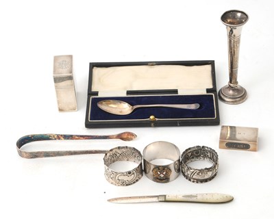 Lot 128 - Mixed Lot:  A pair of hallmarked silver...