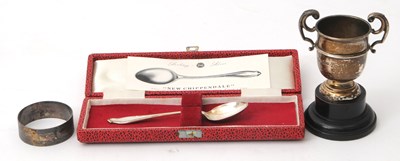 Lot 131 - Mixed Lot: George V silver twin handled small...