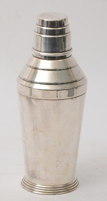 Lot 134 - An Art Deco silver plated cocktail shaker...