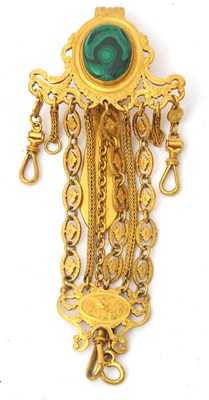 Lot 140 - A 19th Century French gilt metal and malachite...