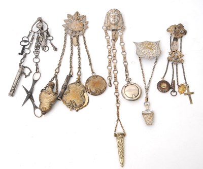 Lot 160 - Mixed Lot:  An antique steel cut chatelaine...