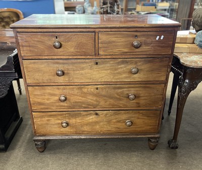 Lot 375 - A 19th Century mahogany chest with two short...