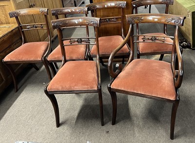 Lot 424 - A set of six early 19th Century mahogany bar...