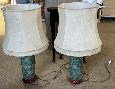 Lot 461 - A pair of 20th Century table lamps, the...