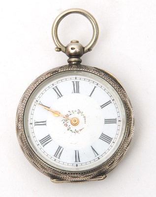 Lot 170 - A white metal fob watch stamped on the inside...