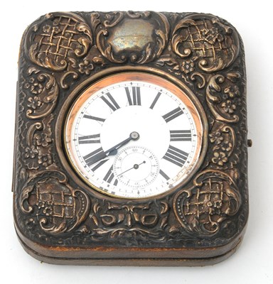 Lot 174 - A silver fronted watch travel case with...