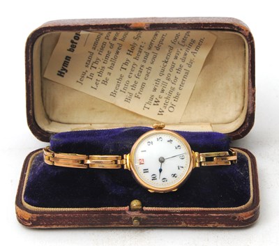 Lot 176 - A 9ct gold ladies watch with a rolled gold...