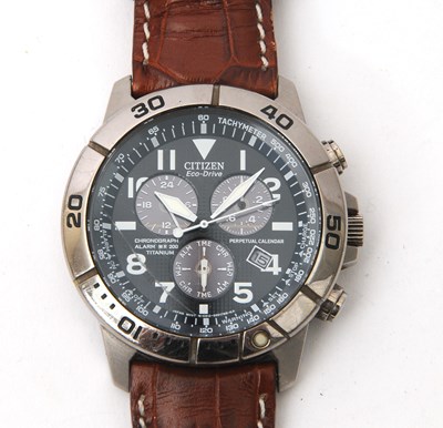 Lot 197 - A Citizen Ecodrive Titanium perpetual calendar...