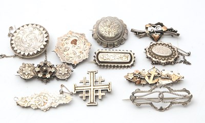 Lot 136 - Eleven antique and vintage silver and white...