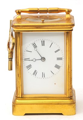 Lot 222 - A brass striking carriage clock, the clock has...