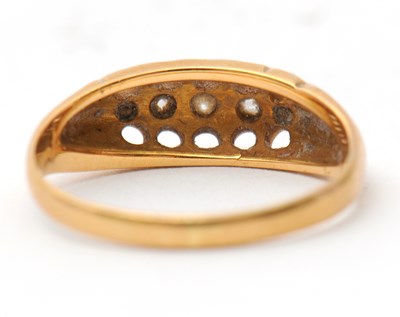 Lot 15 - A five stone diamond ring, set with five small...
