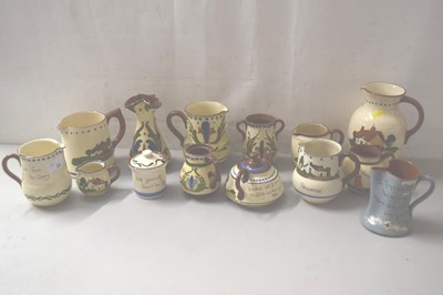 Lot 22 - Quantity of Torquay motto ware vases, jugs etc